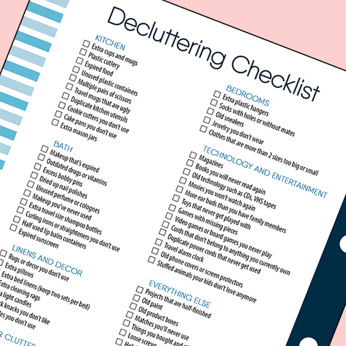 printable declutter list