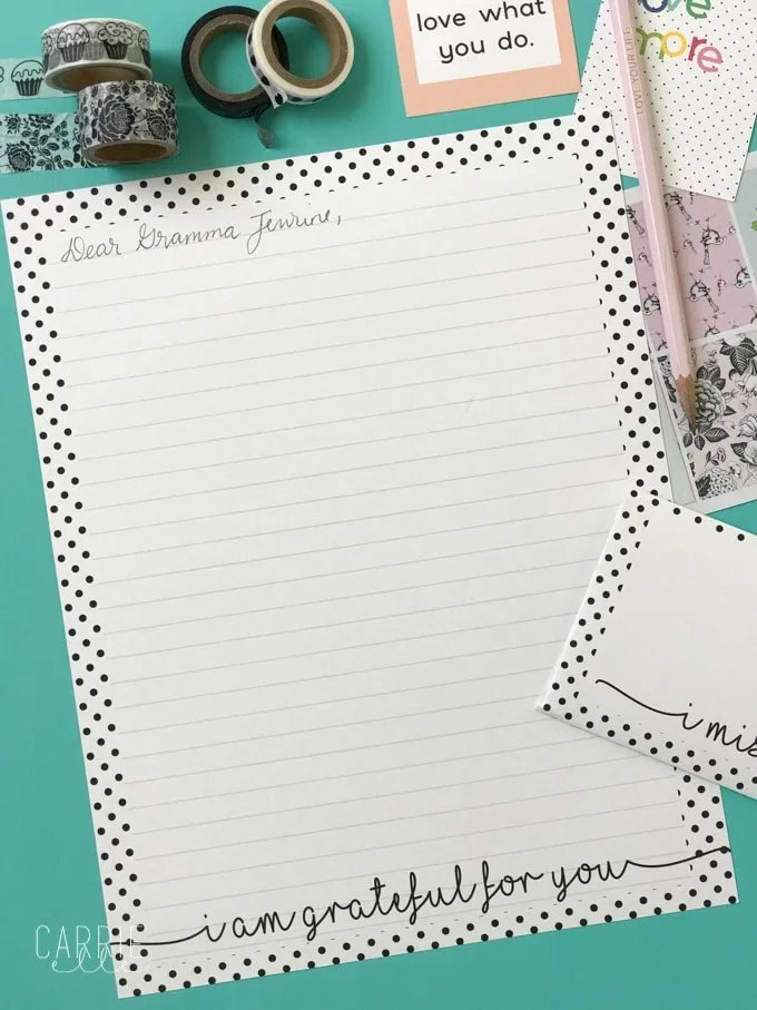 Printable Stationery with a Gratitude Theme - Carrie Elle