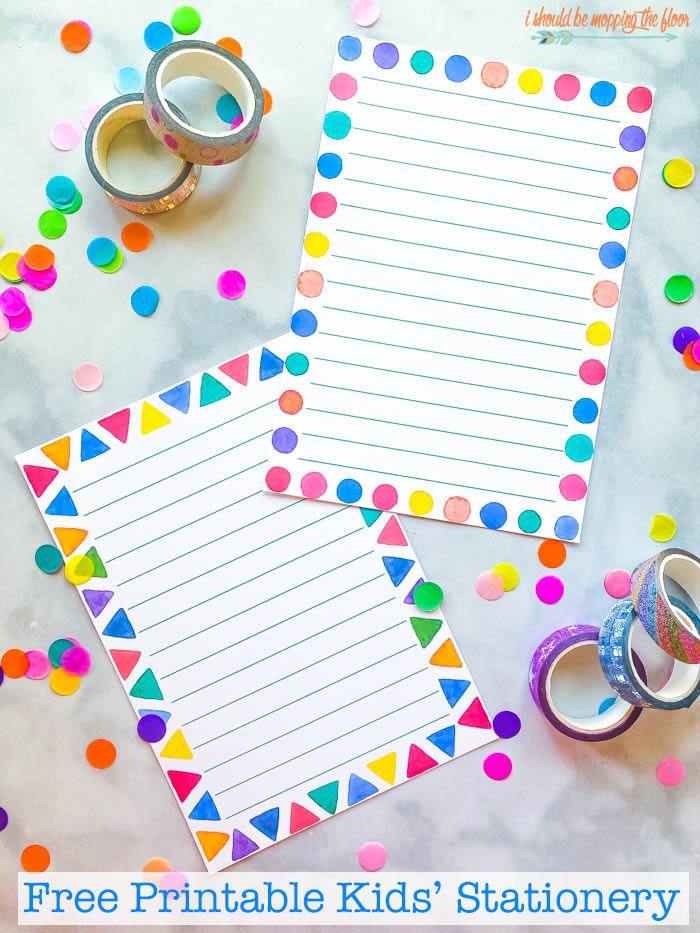 Free Printable Kids Stationery | i should be mopping the floor