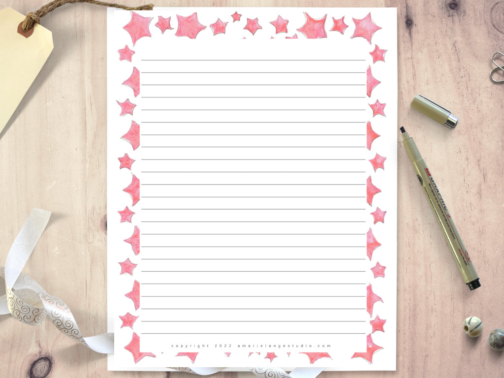 Free Printable Stationery Borders (&  Matching Envelope Liners ...