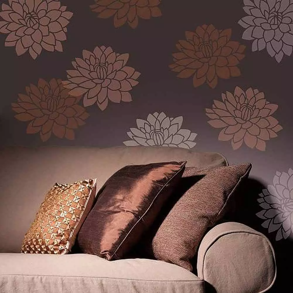 Sunshine Dahlias 2-Piece Wall Art Stencil Kit - MEDIUM - DIY Home ...