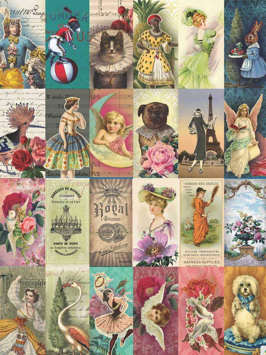 7 Free Creative Collage Sheet Printables For Decoupage Tissue ...