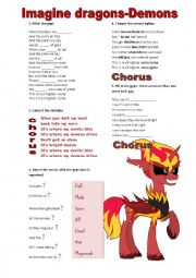 Demons - Imagine dragons - ESL worksheet by adg123