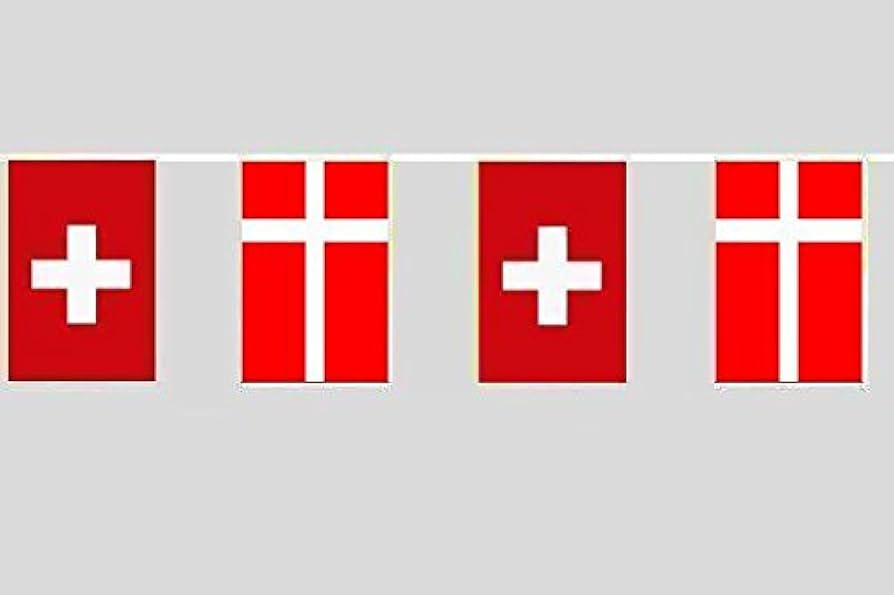 U24 Switzerland/Denmark 6.2 m Fahne Flag Flag Chain Friendship ...