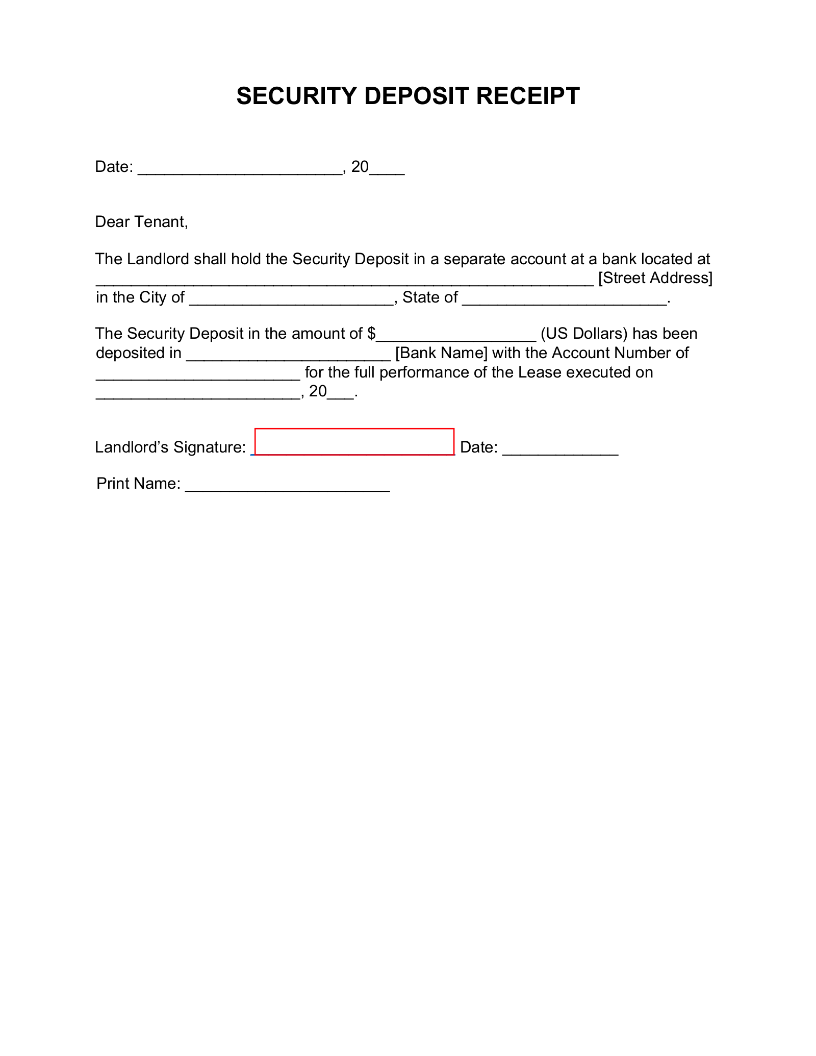 printable deposit receipt for car sale