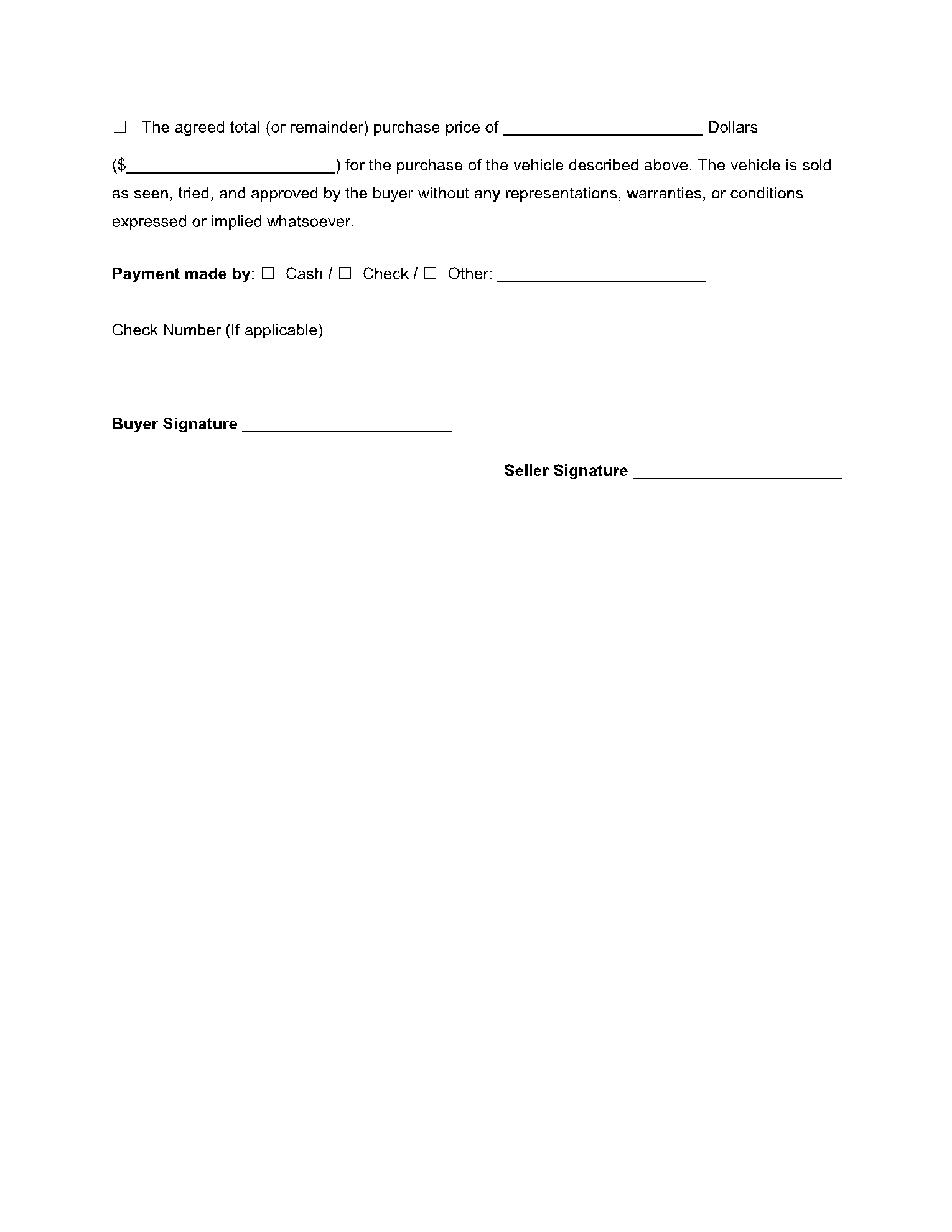 printable deposit receipt for car sale