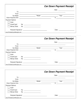 printable deposit receipt for car sale