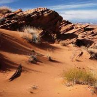 Jagged Rock in Desert