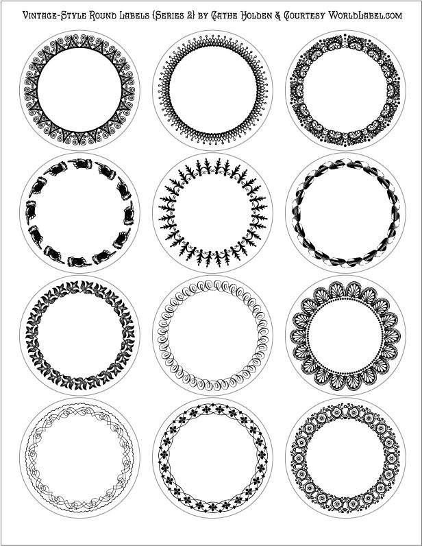 Vintage-Style Round Labels by Cathe Holden (Series 2)
