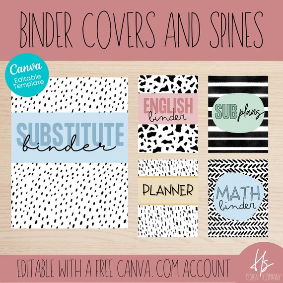 EDITABLE Colorful Binder Covers &  Spines Printable Binder Covers ...