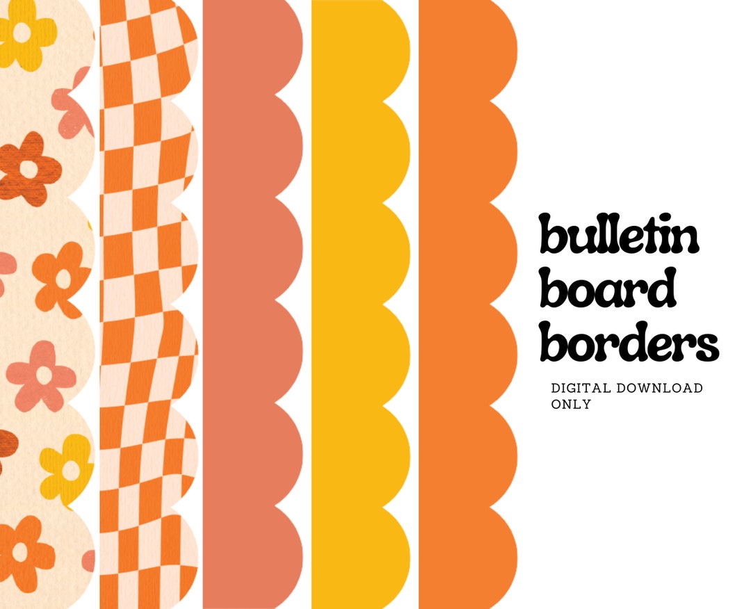 Printable Groovy Borders Bulletin Board 5 Designs Included Groovy 