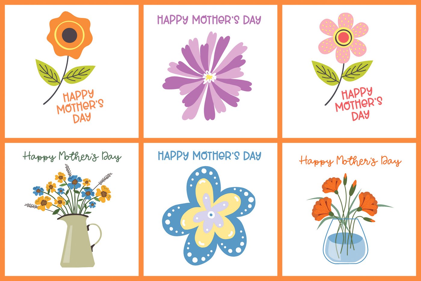 Free printable Mothers Day cards with flowers: 12 different ...