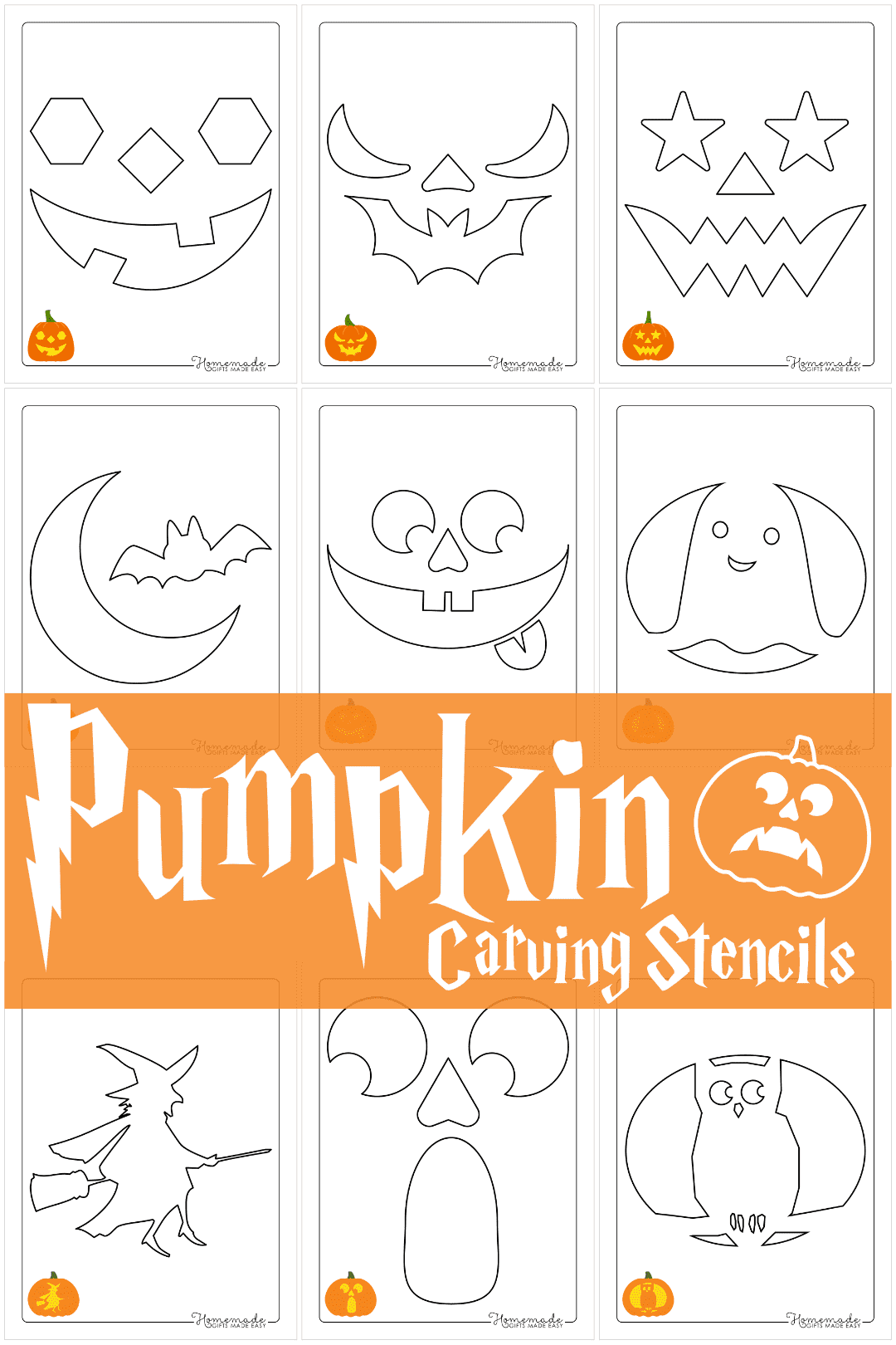 Free Printable Pumpkin Carving Stencils &  Templates for Halloween