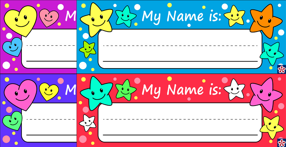 Free Printable Name Tags for Preschoolers. TeachersMag.com