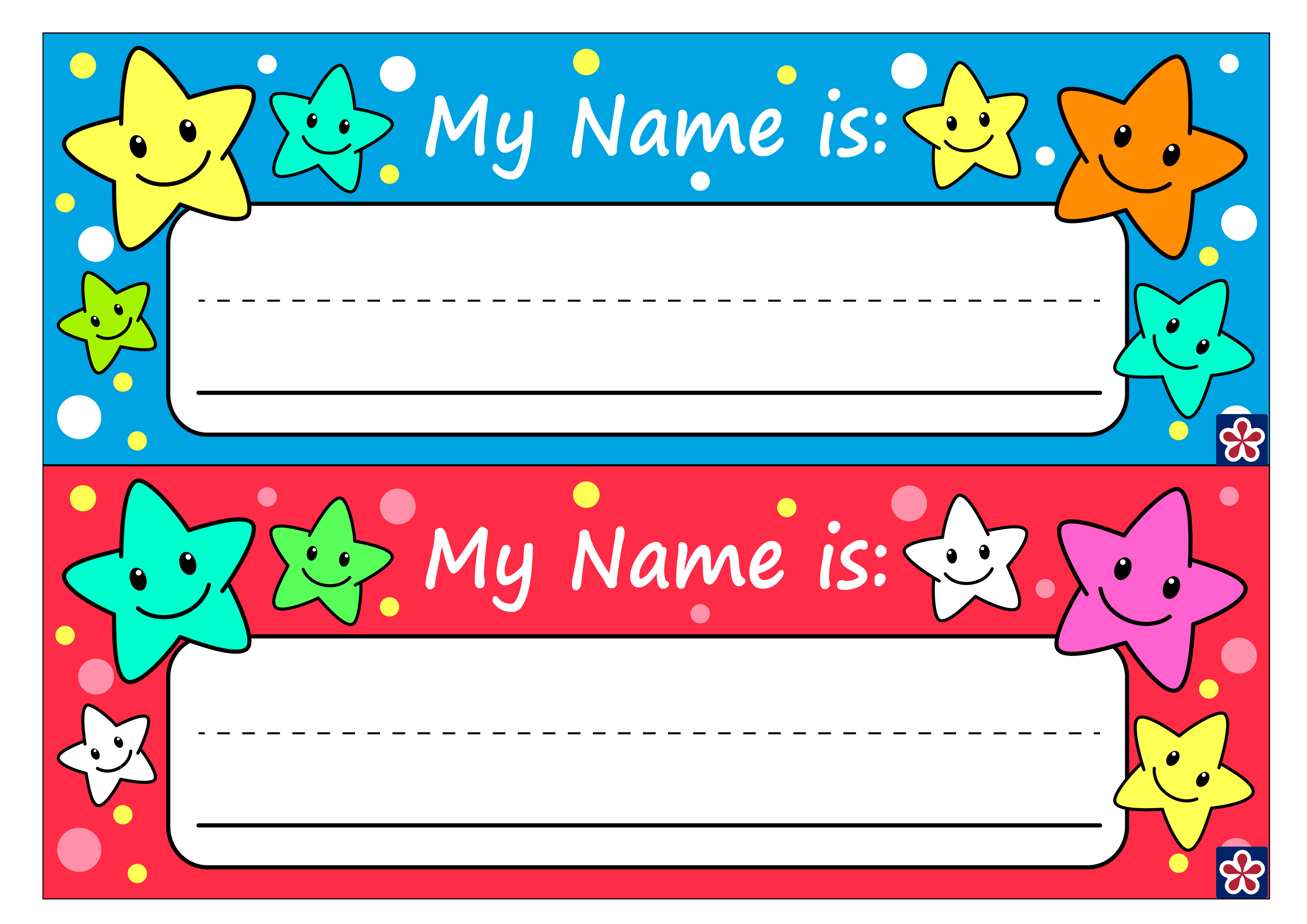 Free Printable Name Tags for Preschoolers. TeachersMag.com