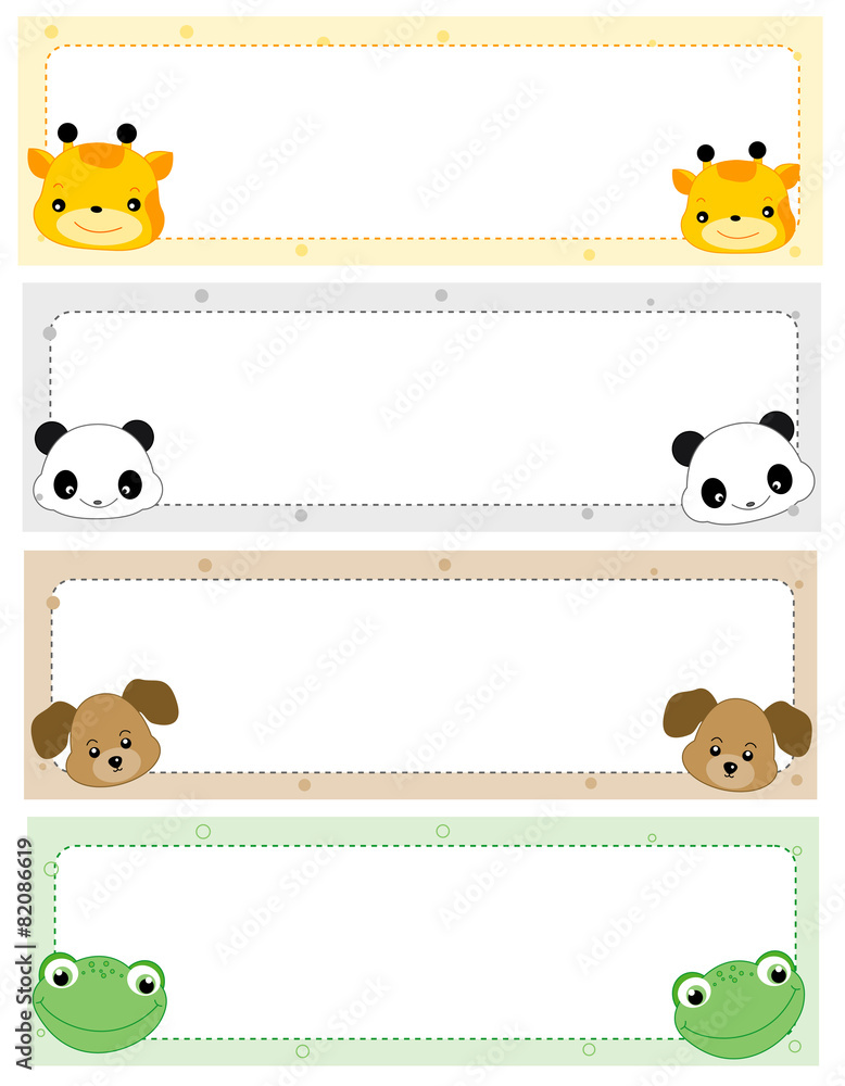Printable cute name tags for kids Stock-Vektorgrafik | Adobe Stock