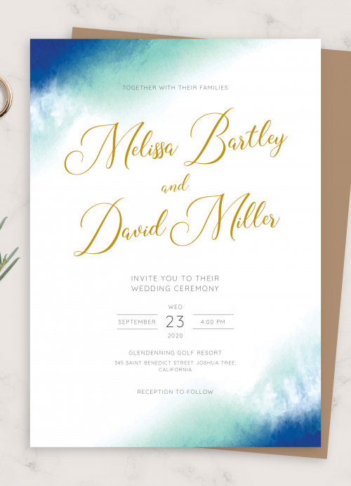 Beach Wedding Invitations Templates - Customize &  Download