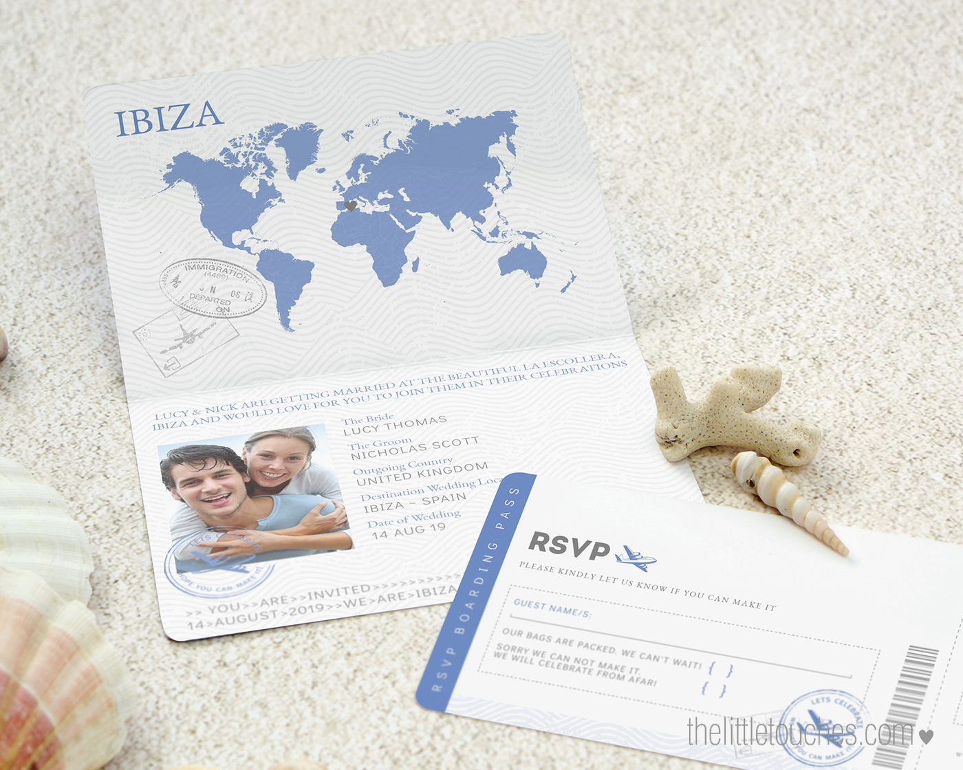 Destination Wedding Passport Style Printable Wedding Invitation ...