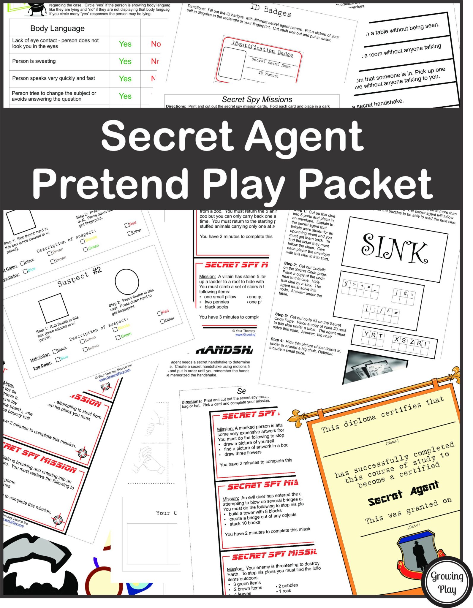 Secret Agent Pretend Play - Growing Play - Worksheets Library secret-agent-pretend-play-growing-play-worksheets-library