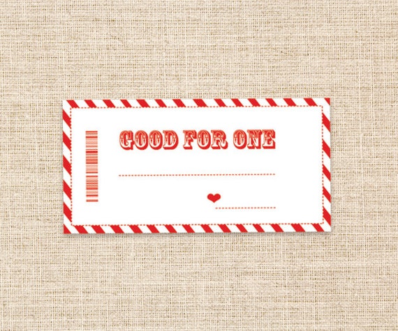 Printable Coupons in Red/white Stripes Gift Coupons Valentines ...
