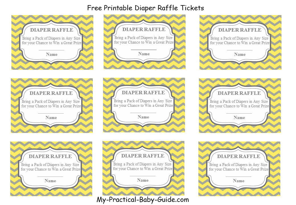 Free Printable Diaper Raffle Tickets - My Practical Baby Shower Guide