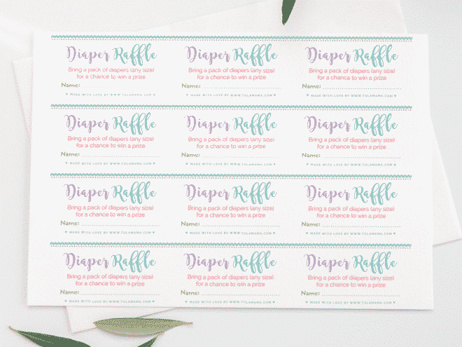 Free, Easy To Print Diaper Raffle Tickets - Tulamama