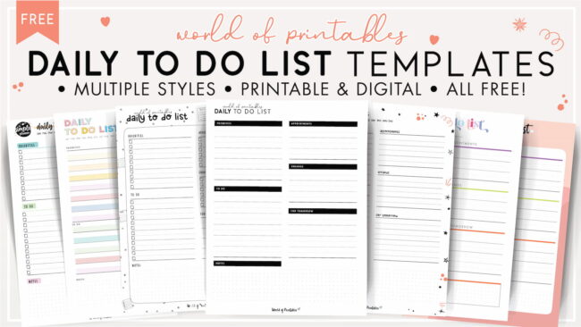 Planners Templates &  Printables - World of Printables