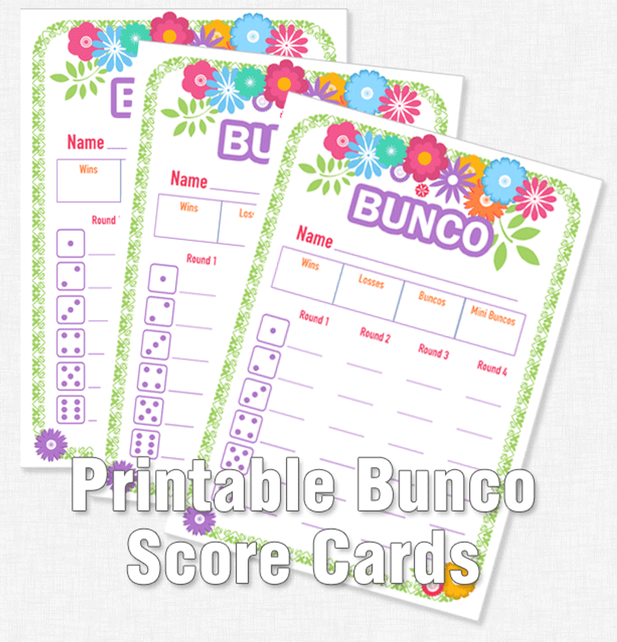 Printable Flower Bunco Score Cards - Dice Game Depot