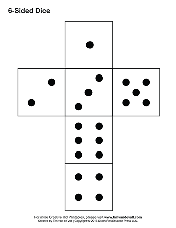printable dice layout