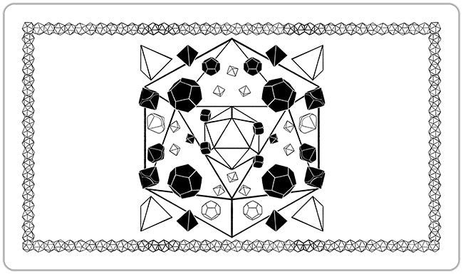 D20 Polyhedral Dice Set Playmat - Standard Playmat / White / Stitched