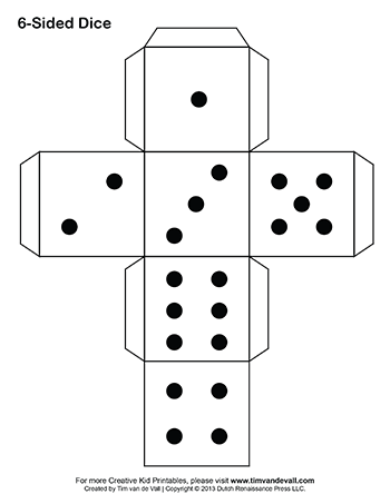 Printable Paper Dice Template Pdf: Make Your Own 6, 10 &  12 Sided Dice