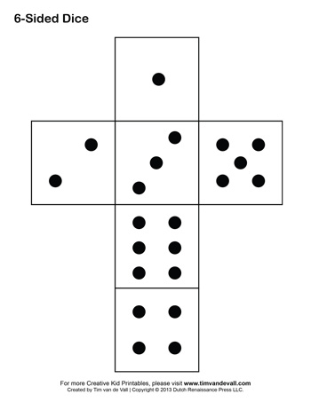 Dice Template - Tims Printables