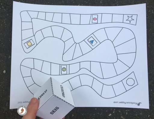 Free Printable Numbers Dice - English and Numerals - Professor Pepper