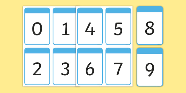 Number Digit Cards 0-9 (teacher made) - Twinkl