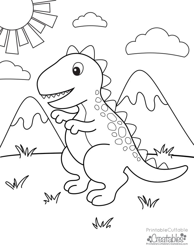 Free Printable T-Rex Dinosaur Coloring Page