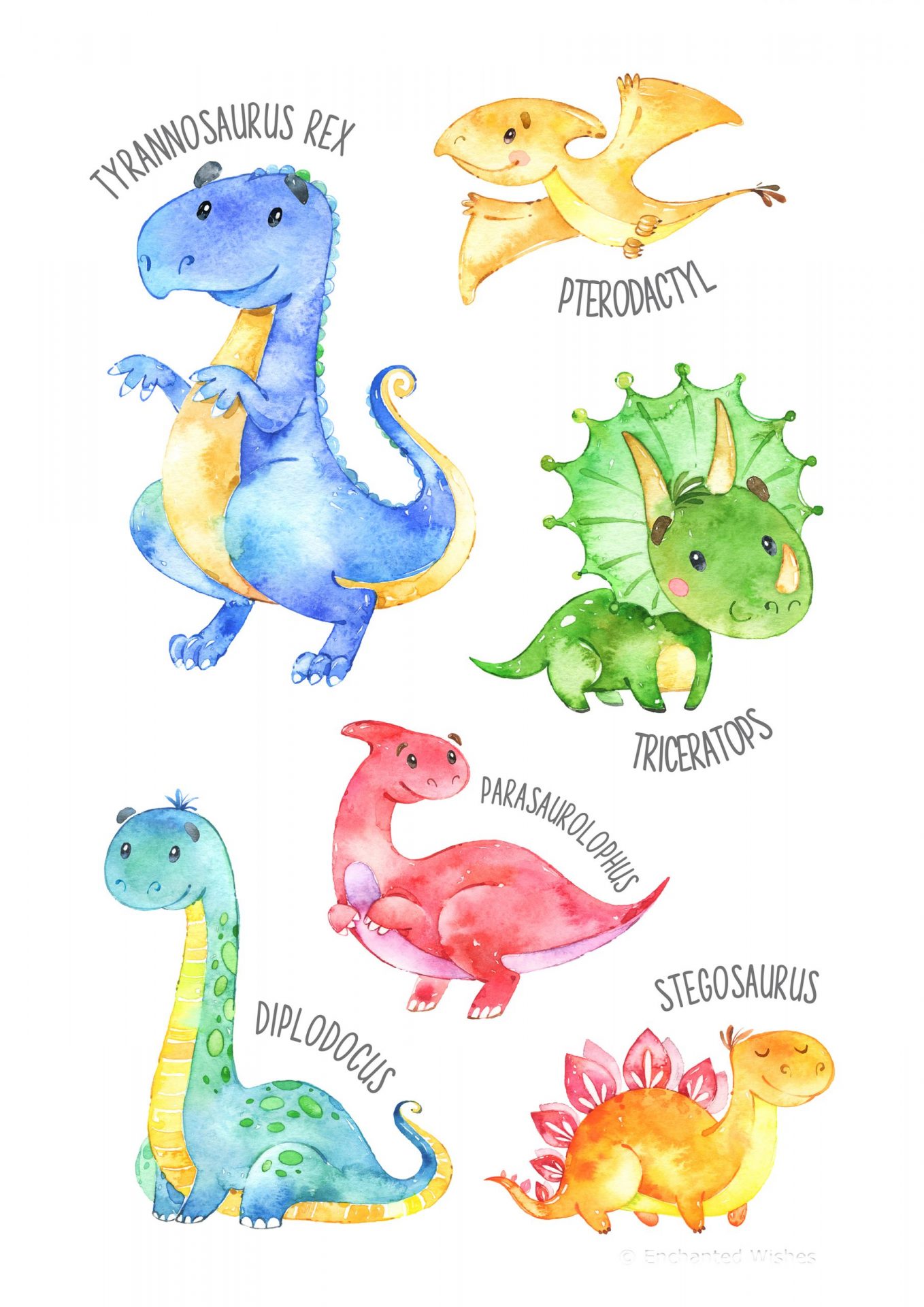Dinosaur Names Print - Wall Art Printable Prints