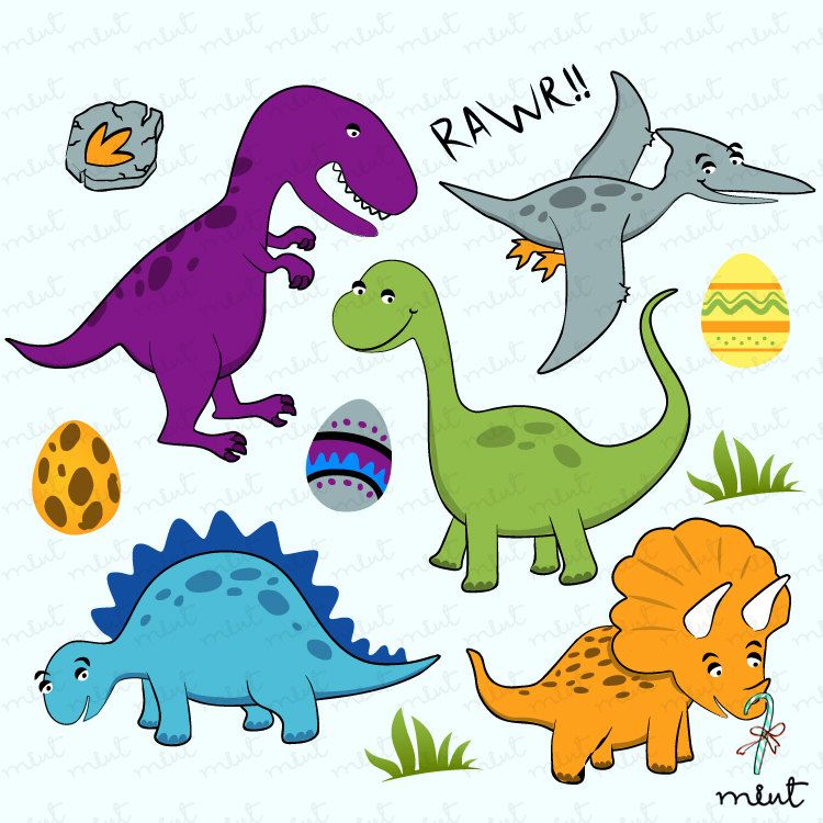 Dinosaur Clip Art - 6 Free PDF Printables | Printablee