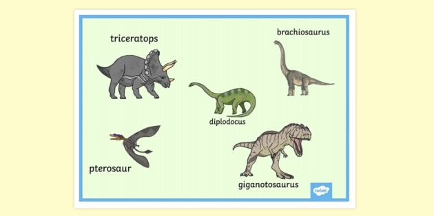 FREE! - Dinosaur Poster with Names PDF | Primary Resources