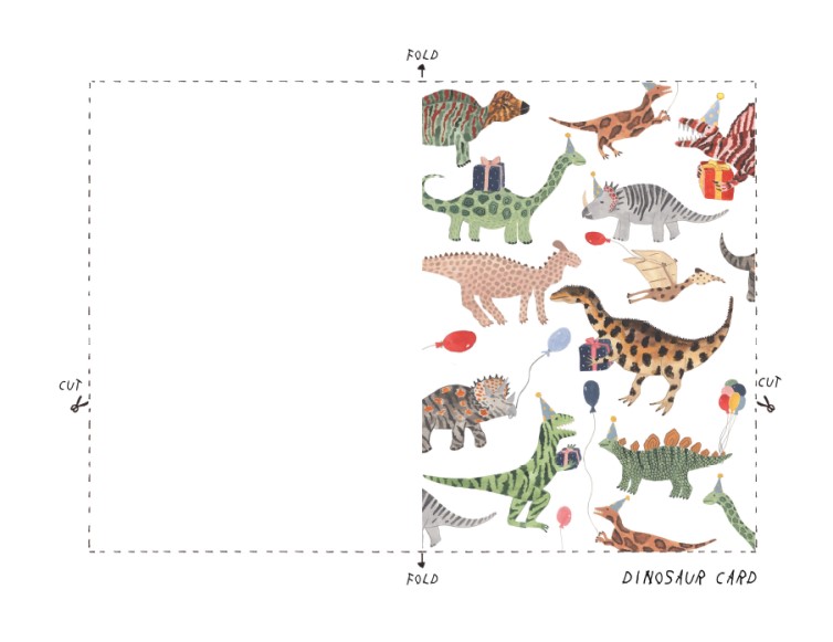 printable dinosaur postcards