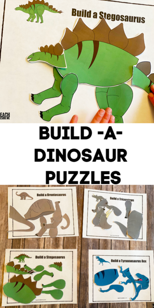 Build a Dinosaur Puzzles &  Matching Game - Teach Beside Me