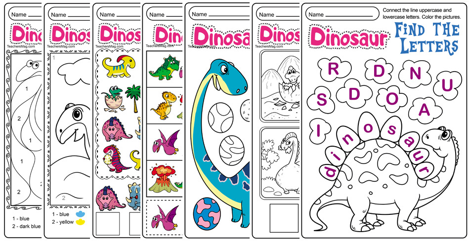 Free Dinosaur Printables for Preschool. TeachersMag.com