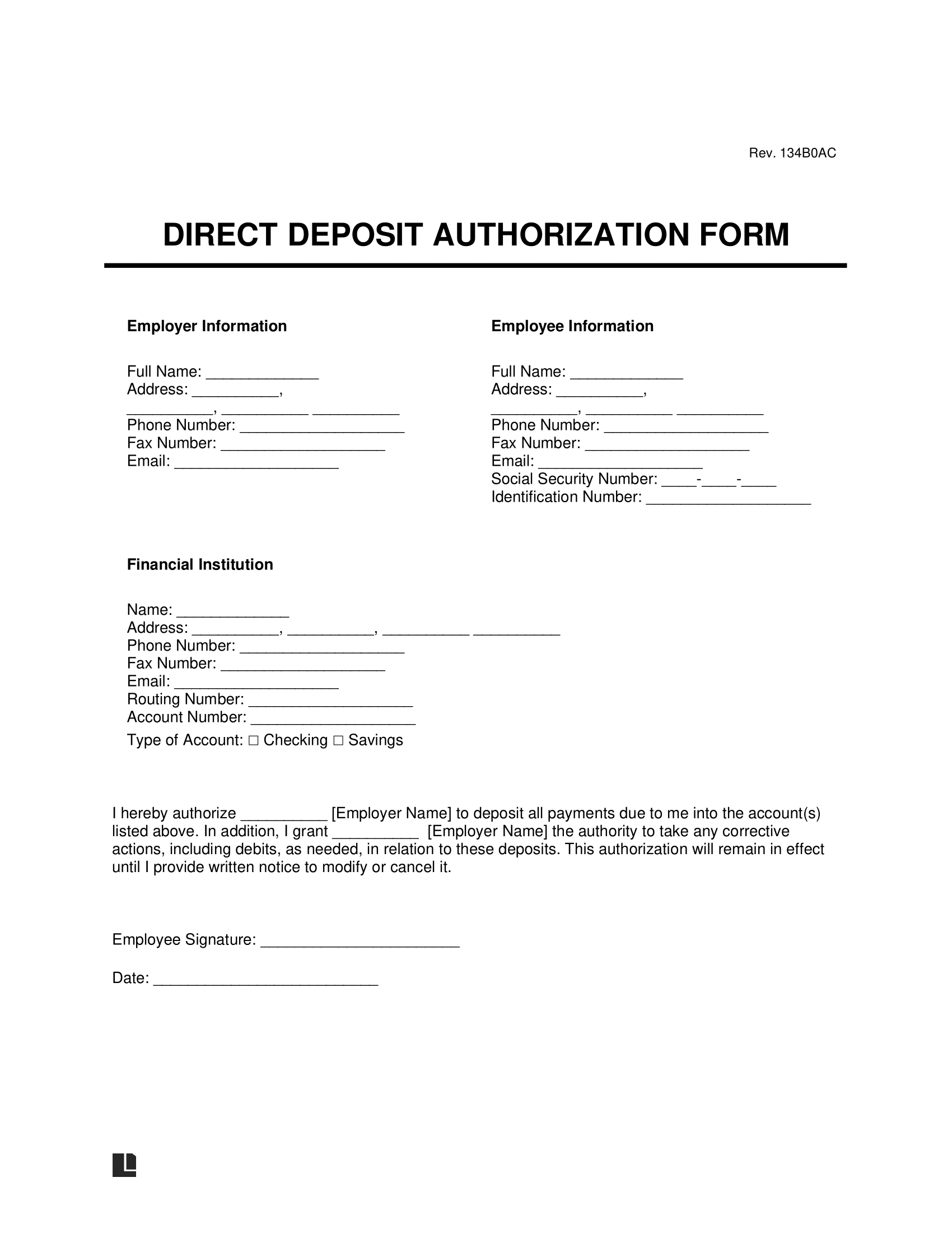 printable direct deposit form bank of america