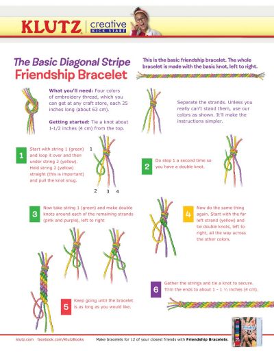 printable directions for friendship bracelets