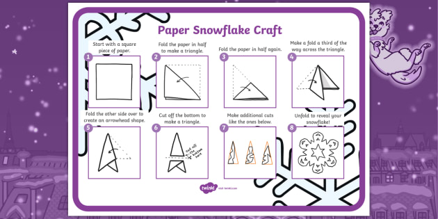 printable directions for making paper snowflakes