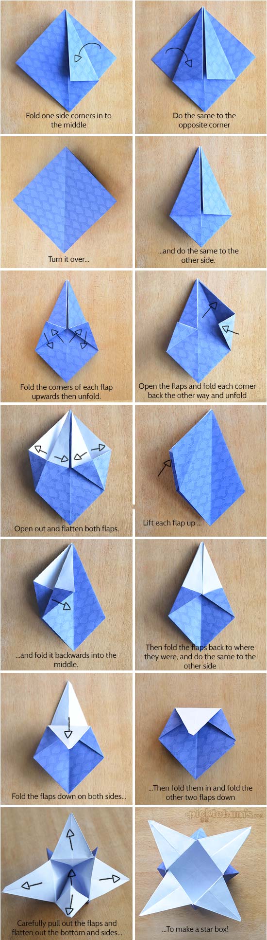 printable directions for origami stars