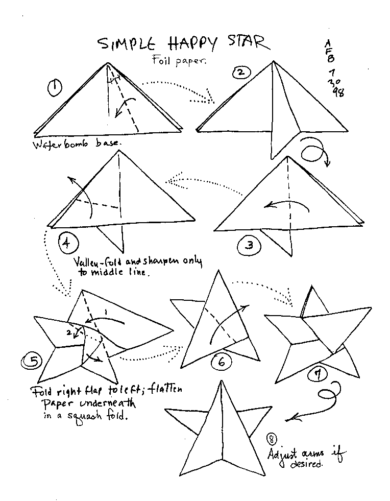 printable directions for origami stars