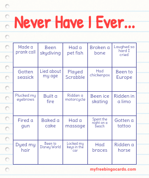printable dirty bingo cards