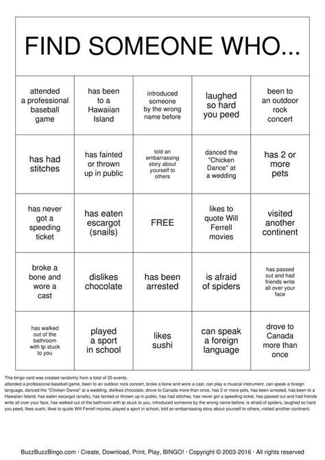 Getting to Know You! Bingo Cards to Download, Print and Customize!