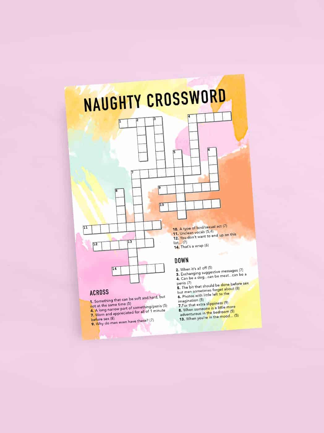 PRINT THIS NAUGHTY CROSSWORD GAME FOR A FUN BACHELORETTE PARTY ...