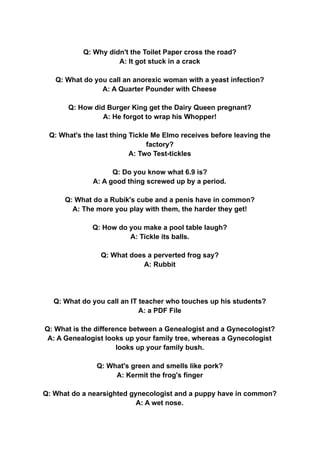 printable dirty jokes